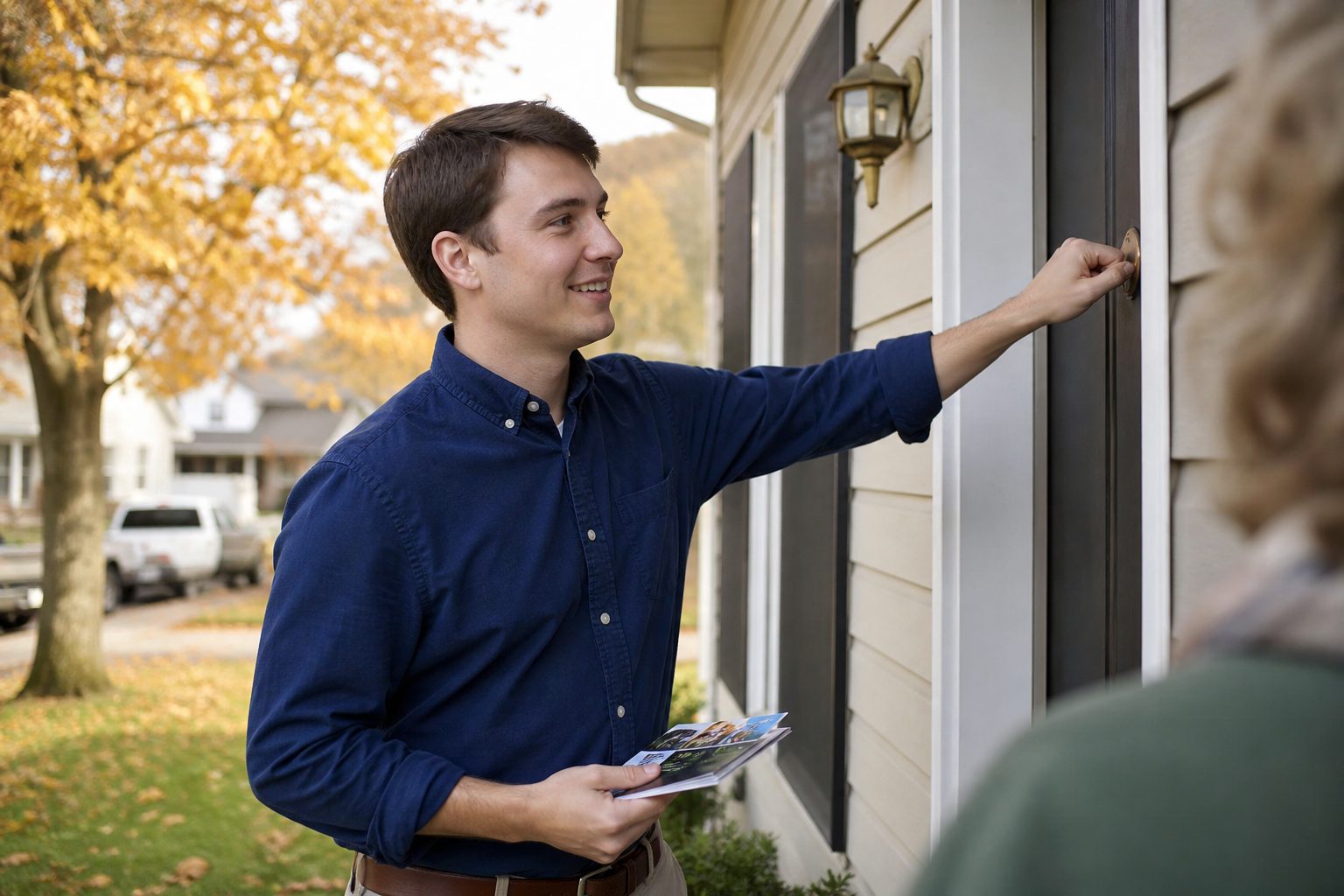 JT Roby canvassing neighborhoods in Nelson County